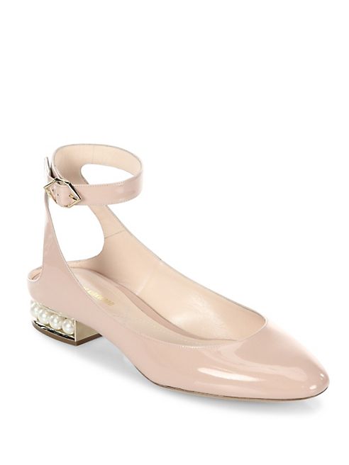 Nicholas Kirkwood - Lola Pearl Patent Leather Ankle Strap Ballet Flats