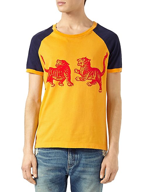 Gucci - Tigers-Print Cotton T-Shirt