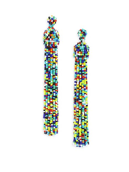 Kenneth Jay Lane - Multicolor Beaded Tassel Earrings