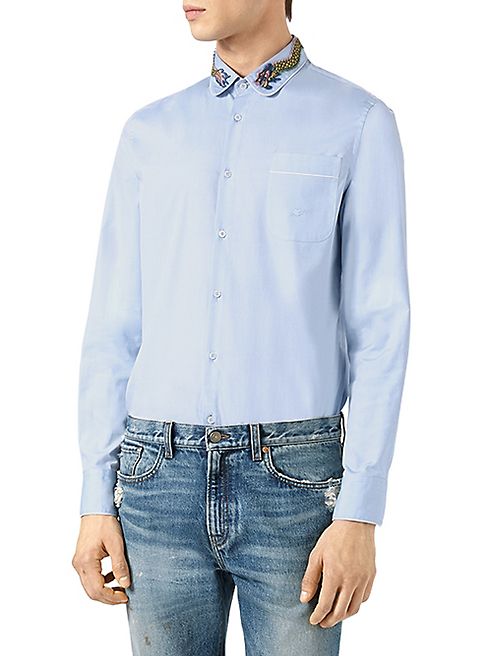 Gucci - Cotton Duke Shirt with Dragon