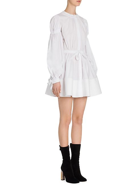 Alexander McQueen - Gathered Poplin Fit-&-Flare Dress