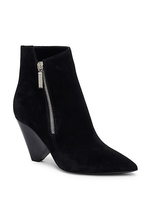 Saint Laurent - Niki Suede Point Toe Booties