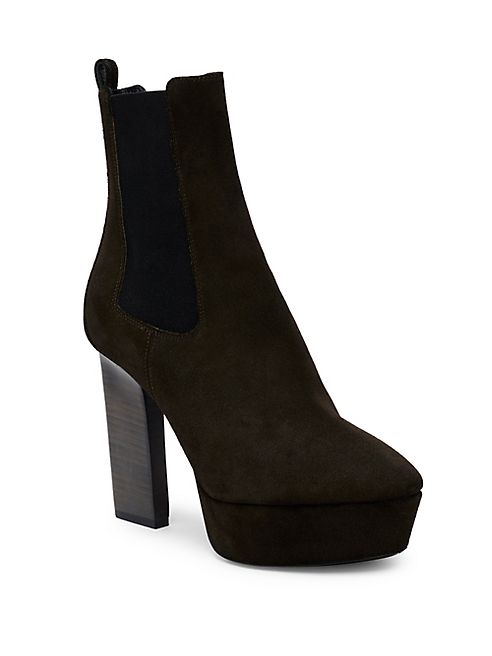 Saint Laurent - Vika Suede Platform Booties