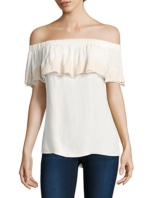 Ella Moss - Lace-Trimmed Off-the-Shoulder Top