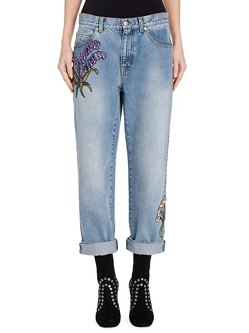 Alexander McQueen - Embellished Boyfriend Jeans