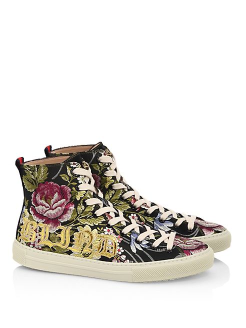 Gucci - Major Rose-Print High-Top Sneakers