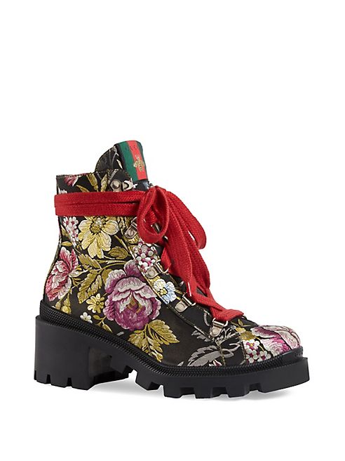 Gucci - Trip Romantic Floral Jacquard Boots