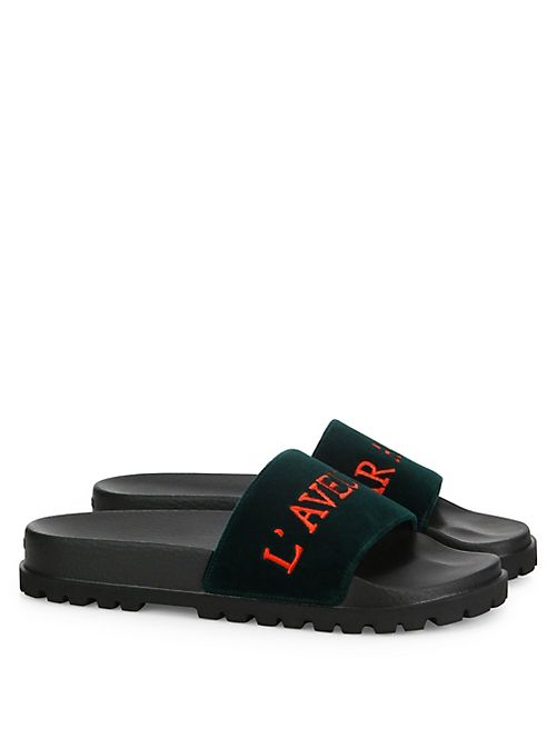 Gucci - Pursuit Trek L'Aveugle Par Amour Velvet Slides