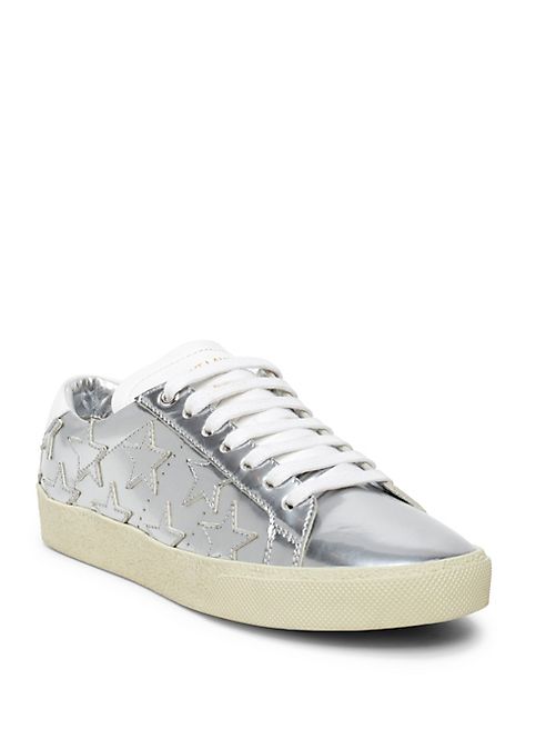 Saint Laurent - Court Classic Star Metallic Leather Sneakers