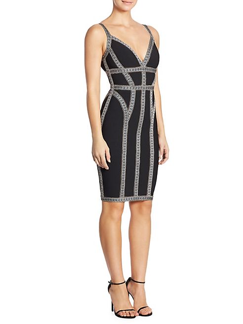 Herve Leger - V-Neck Bodycon Dress