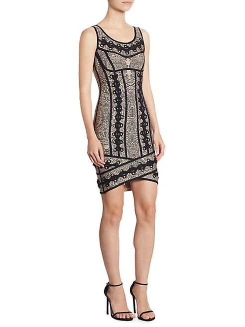 Herve Leger - Jacquard Lace-Up Dress