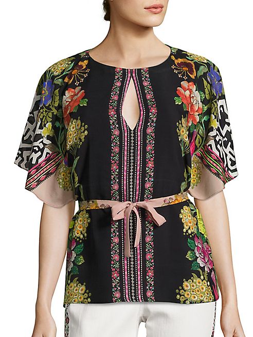 Etro - Floral Butterfly Convertible Silk Blouse