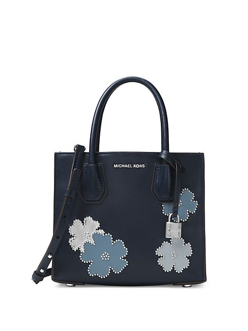 MICHAEL MICHAEL KORS - Flowers Mercer Leather Messenger Bag