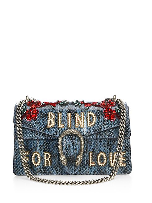 Gucci - Dionysus Blind For Love Embroidered Snakeskin Shoulder Bag