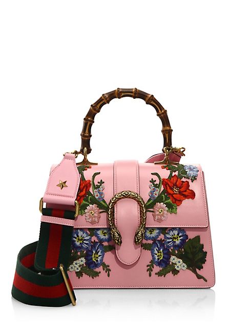 Gucci - Dionysus Embroidered Leather Top Handle Bag