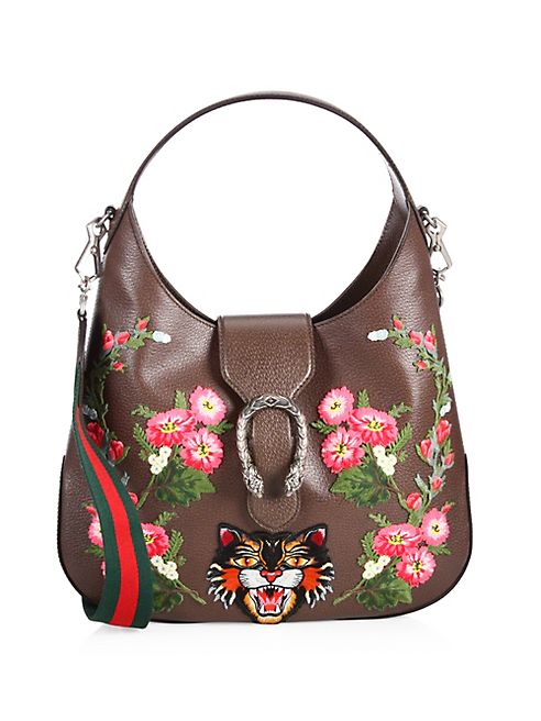 Gucci - Dionysus Embroidered Leather Hobo Bag