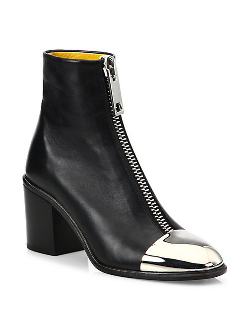 Proenza Schouler - Metal Cap Toe Leather Ankle Boots