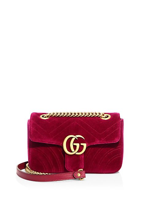 Gucci - GG Marmont Velvet Chain Shoulder Bag