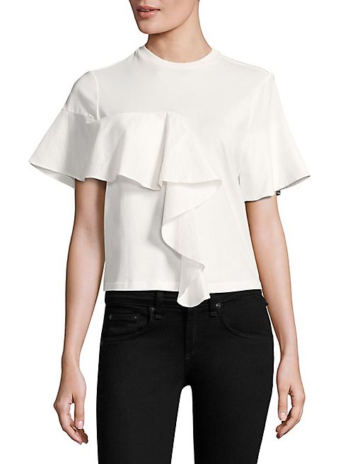 KENDALL + KYLIE - Ruffled Crewneck Tee