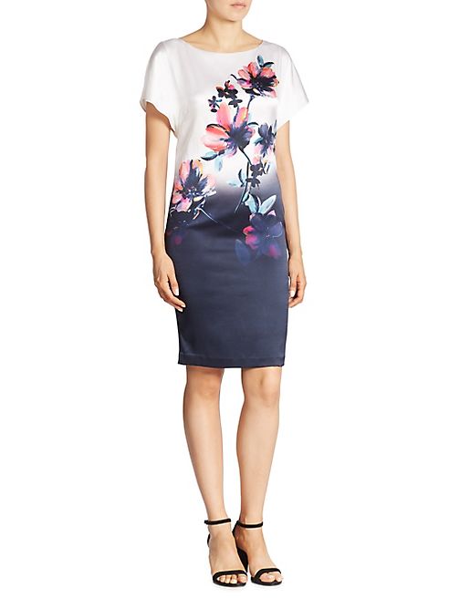 St. John - Silk Floral Dress