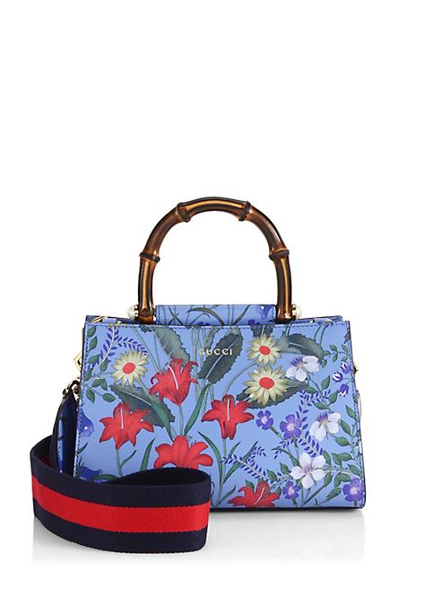 Gucci - Flora Leather Top Handle Bag