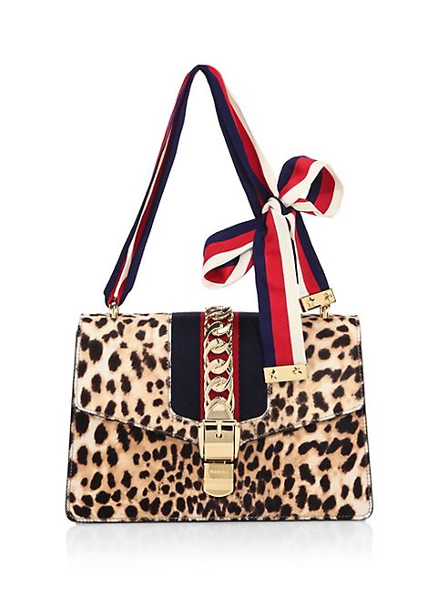 Gucci - Sylvie Leopard-Print Calf Hair Shoulder Bag