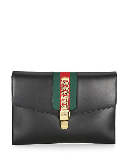 Gucci - Sylvie Leather Maxi Clutch