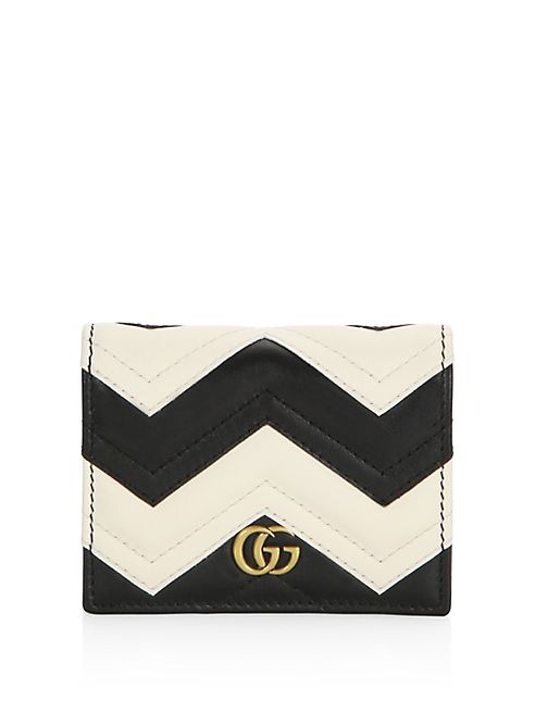 Gucci - GG Marmont Colorblock Chevron Leather Card Case