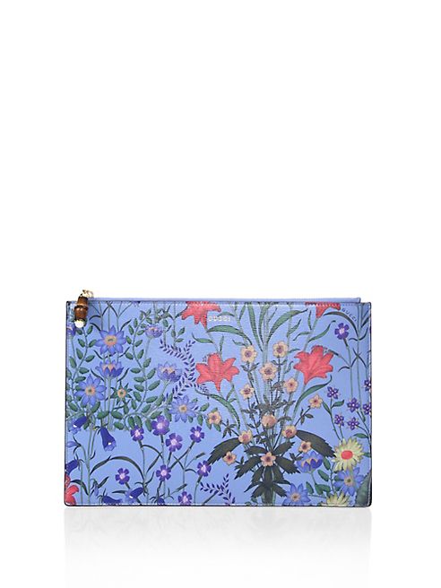 Gucci - Flora-Print Leather Pouch