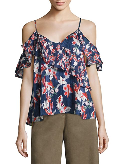 Tanya Taylor - Chiara Floral Ikat Silk Top