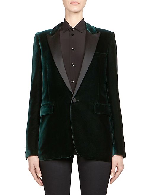 Saint Laurent - Velvet Peak Lapel Blazer