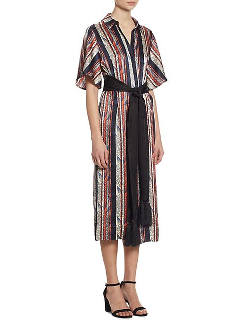 Cinq à Sept - Carmine Striped Silk Shirtdress