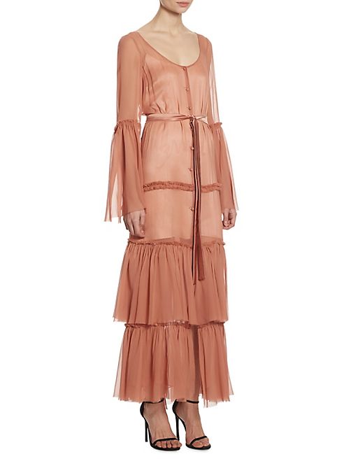 Cinq à Sept - Della Tiered Silk Maxi Dress