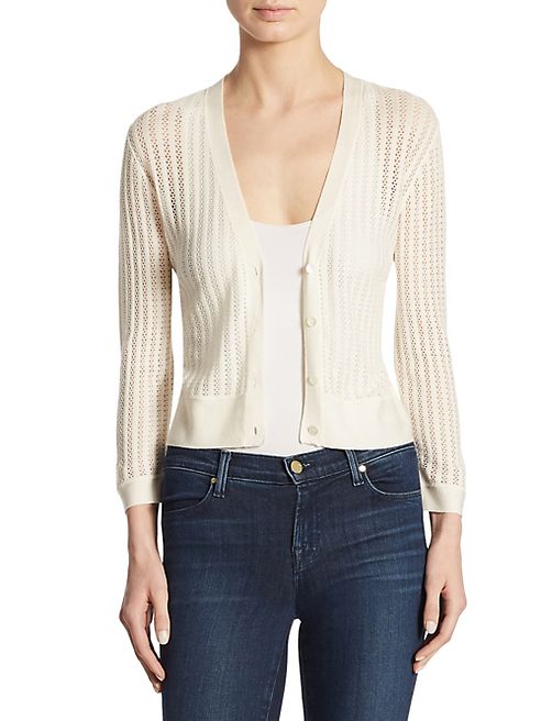 Theory - Trinelle Pointelle-Knit Merino Wool Cardigan