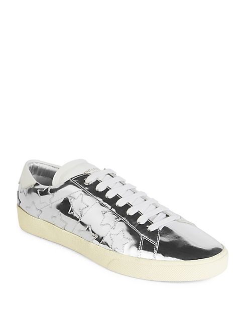 Saint Laurent - Metallic Leather Sneakers