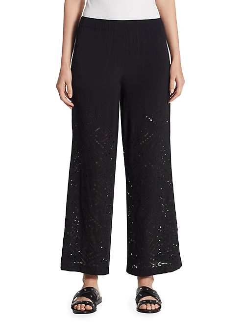 Theory - Alkes Eyelet Wide-Leg Pants