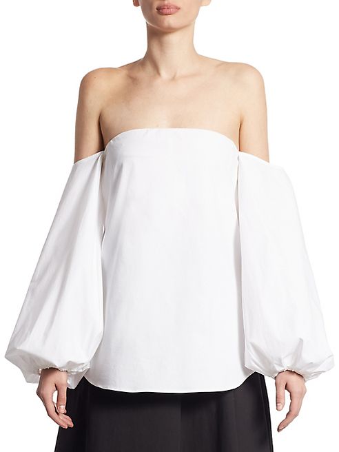 Theory - Laureema Off-The-Shoulder Poplin Top