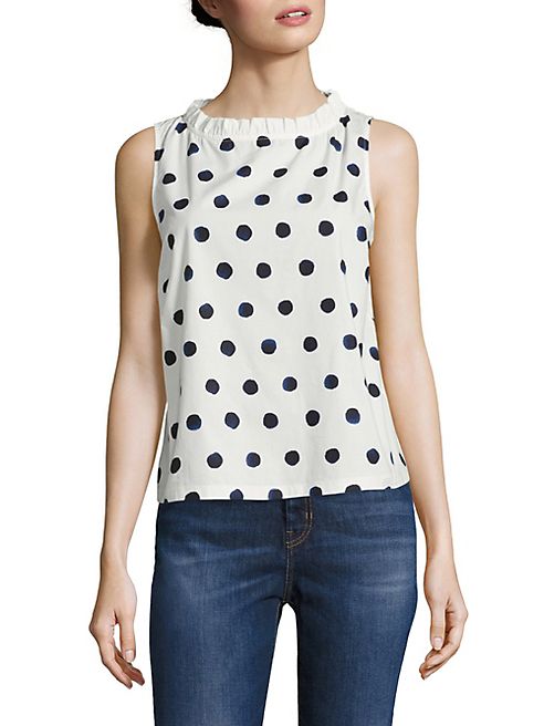 Weekend Max Mara - Marruca Polka Dot Cotton Poplin Top