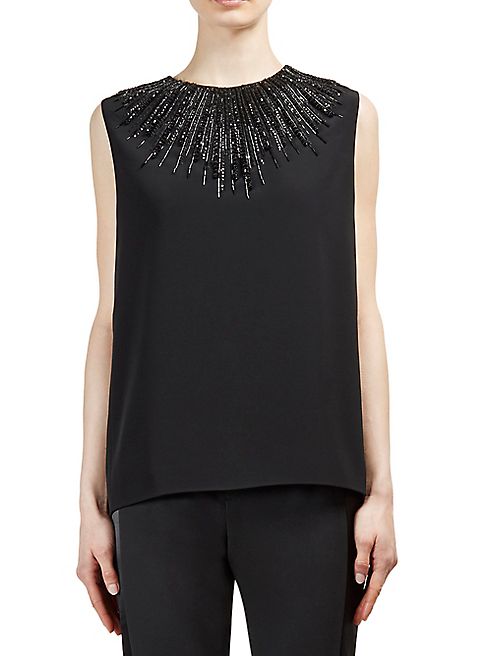 Lanvin - Embellished Sleeveless Blouse