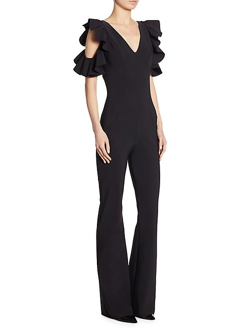 La Petite Robe di Chiara Boni - Buffy Cold-Shoulder Flared Jumpsuit