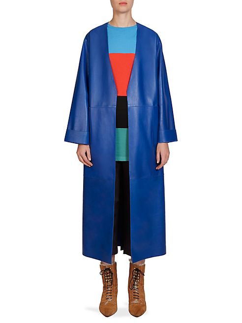 LOEWE - Leather Tie Waist Coat