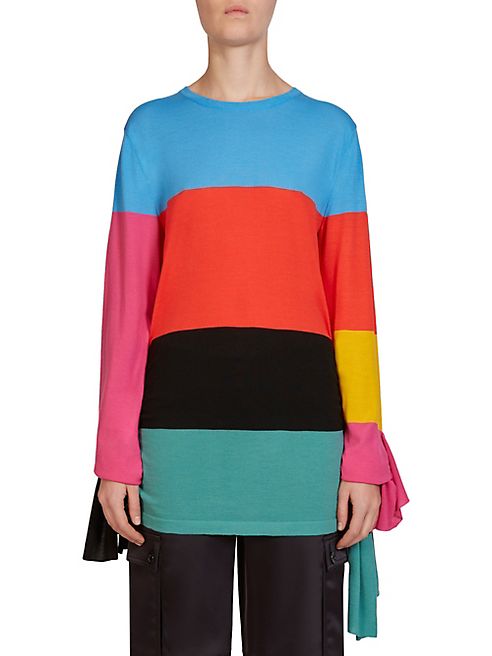 LOEWE - Asymmetric Rainbow Wool Top