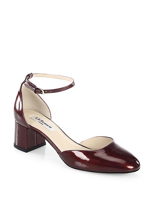 L.K. Bennett - Andrea Patent Leather d'Orsay Ankle-Strap Pumps