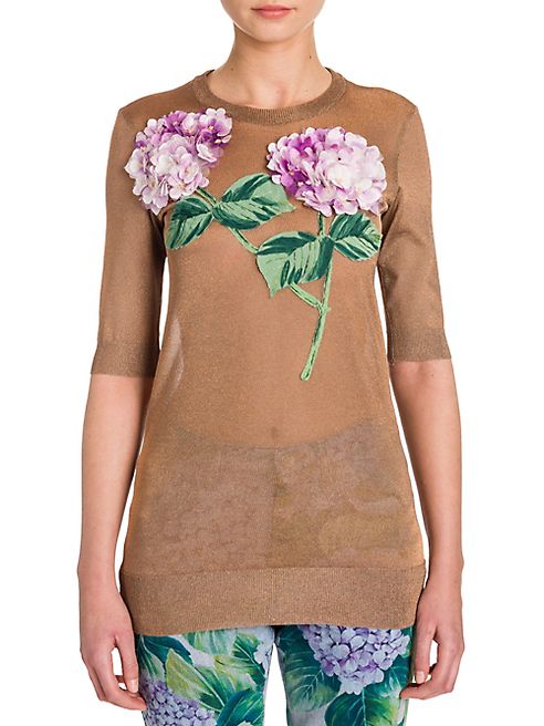 Dolce & Gabbana - Hydrangea-Embroidered Lurex Knit