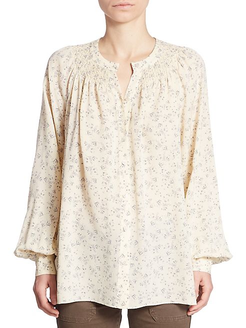 Vince - Long Sleeve Floral Print Top