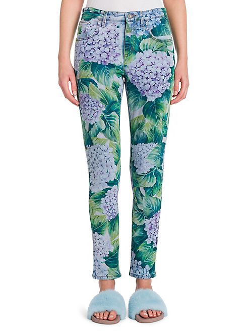 Dolce & Gabbana - Hydrangea-Print Skinny Jeans