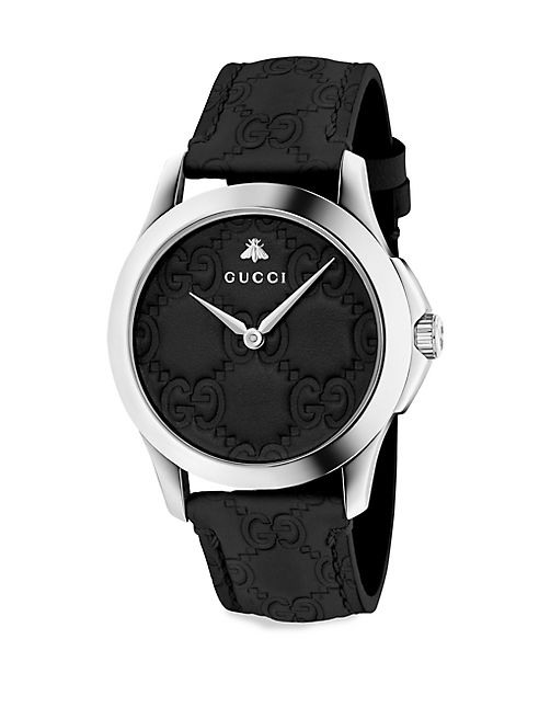 Gucci - G-Timeless Leather Strap Watch