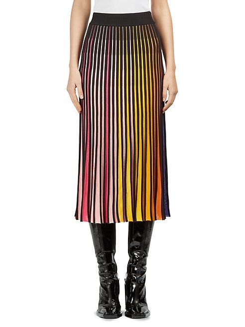 KENZO - Striped Rib-Knit Midi Skirt