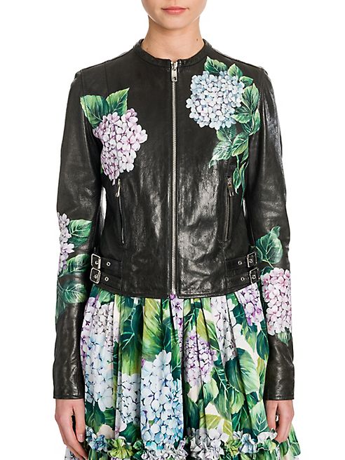 Dolce & Gabbana - Painted Leather Biker Jacket