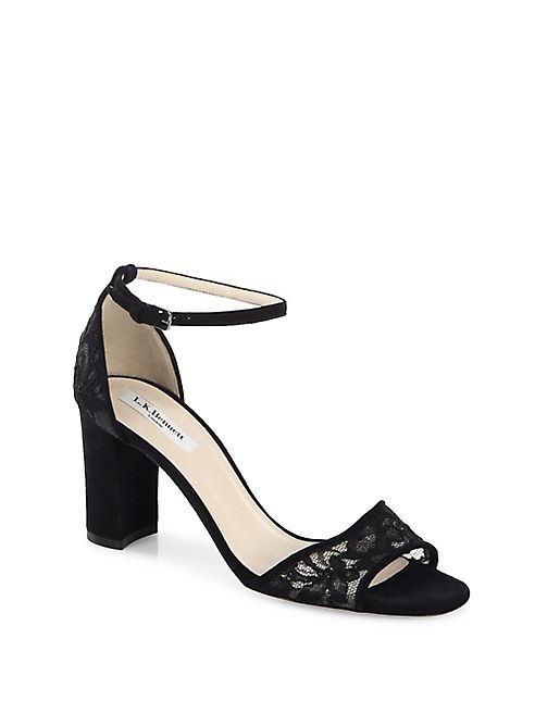 L.K. Bennett - Helena Suede Ankle Strap Sandals